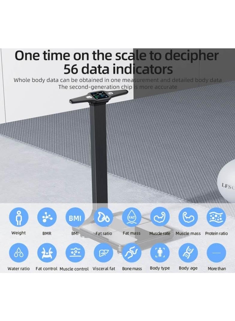 ميزان سمارت سكيل برو ماكس – ميزان ذكي بدون انحناء مزود بمؤشر كتلة الجسم، وقياس كتلة العضلات، وميزان كامل لتكوين الجسم مع تتبع رقمي للوزن، وميزان مسح الجسم بمقبض، وجهاز مسح دهون الجسم - Image 4